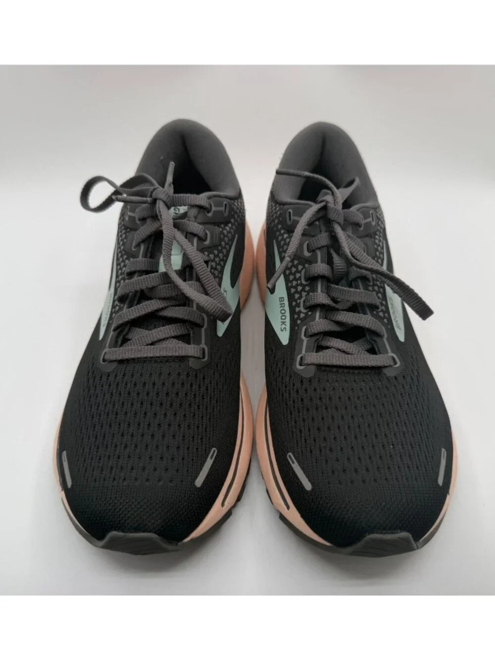 Brooks Ghost 14 Running Sneakers Womens Size 9M Black/Pearl/Peach Low Top Shoes